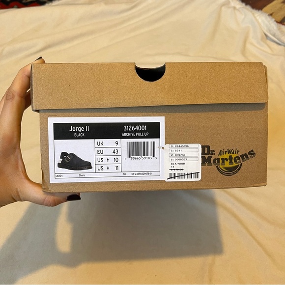 Doc Dr. Martens Jorge II Leather Slingback Sherpa Mules Black EU 43 US 11 NWT - Picture 7 of 7
